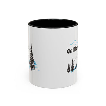 Buy black California Retro Snow Skiing Mountain 11 oz Mug, Ski Lodge Decor Coffee Cup, Mountain Gondola Lover Gift, Retro Skiing Mug