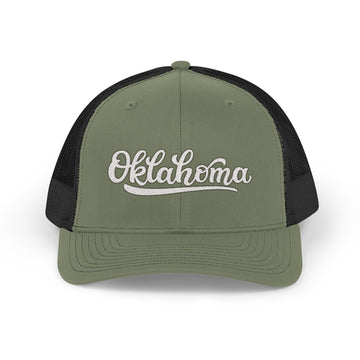 Buy loden-black Oklahoma Snapback Trucker Cap - Embroidered Oklahoma Hat