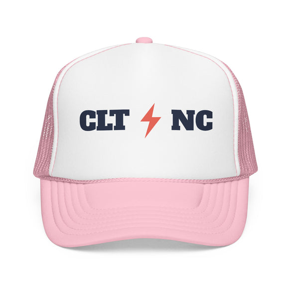 Charlotte, North Carolina Retro Trucker Hat - Lightning Foam Cap
