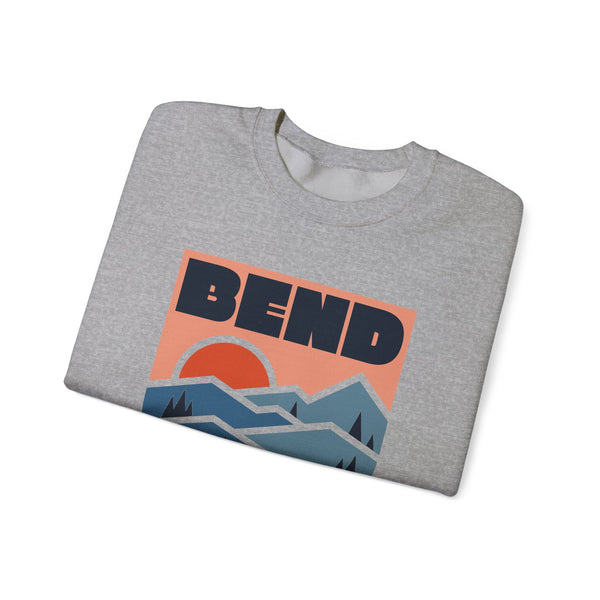 Bend, Oregon Sweatshirt Retro Mountains, Bend Unisex Graphic Crewneck