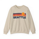 Seattle, Washington Sweatshirt Retro Sun Unisex - Seattle Vintage Inspired Warm Pullover Jumper-2