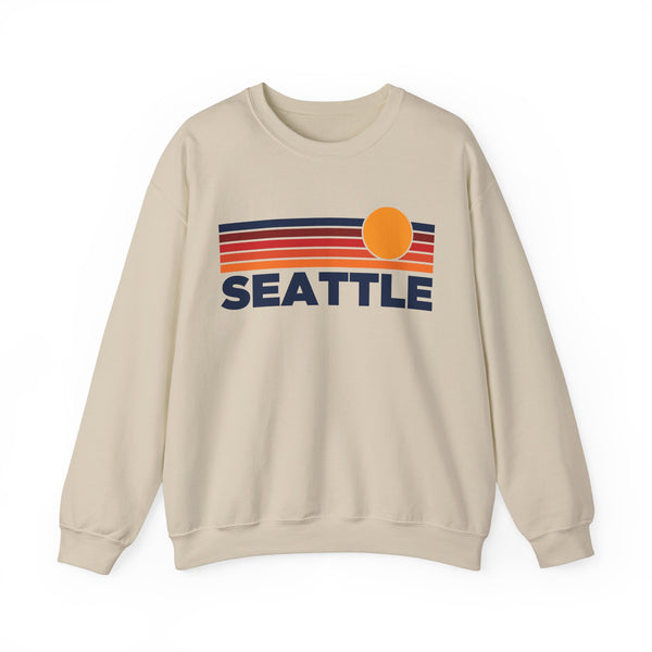 Seattle, Washington Sweatshirt Retro Sun Unisex - Seattle Vintage Inspired Warm Pullover Jumper