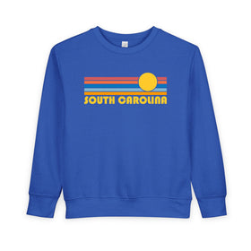 South Carolina Toddler Sweatshirt - Retro Sun South Carolina Toddler Crewneck Sweatshirt