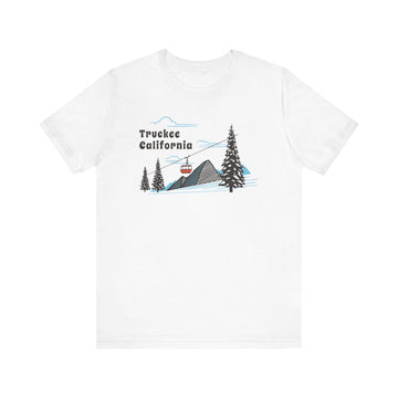 Buy white Truckee, California T-Shirt - Retro Ski Mountain Gondola Unisex Truckee Shirt