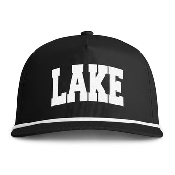Buy black Lake Embroidered Rope Hat - Vintage Sunwashed Rope Cap, Comfort Colors