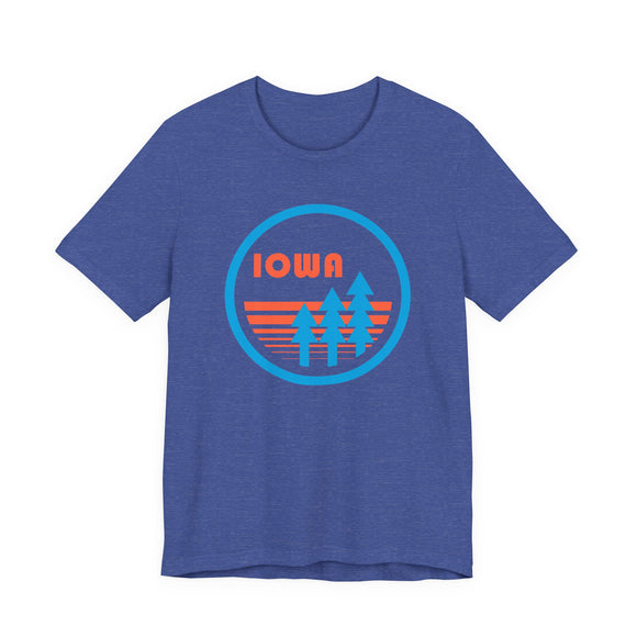 Iowa T Shirt - Retro Trees Iowa Tee