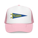 Pasadena, California Pennant Trucker Hat — Retro Flag Foam Cap-3