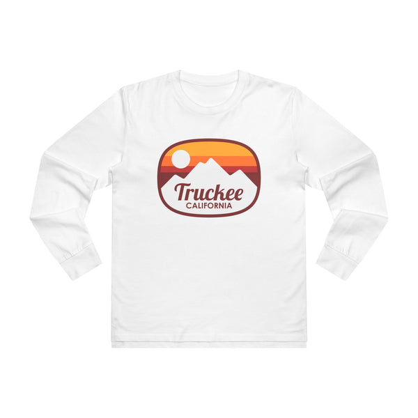 Truckee, California Mens Base Long-sleeve Tee - Retro Ombre Heavy Weight Long Sleeve T-shirt
