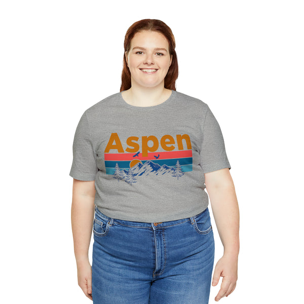 Aspen, Colorado Shirt - Mountain Sunset Unisex Aspen T-Shirt