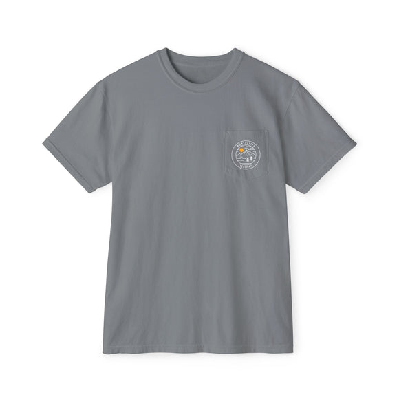 Montpelier, Vermont Pocket Tee Shirt, Garment-Dyed Shirt, Mountain Graphic Tee, Comfort Colors