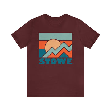 Buy maroon Stowe, Vermont T-Shirt - Retro Unisex Stowe Shirt