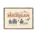Michigan Ski Town Throw Blanket | Mountain Woven Blanket-1