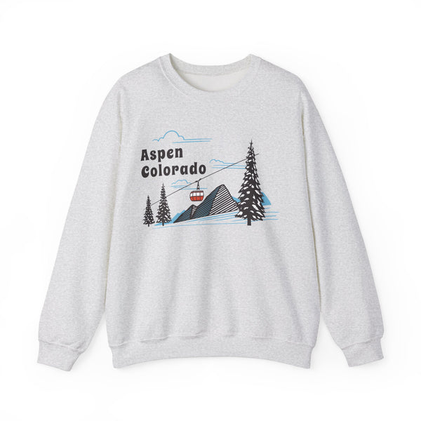 Aspen, Colorado Sweatshirt - Unisex Retro Ski Mountain Gondola Aspen Sweatshirt