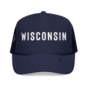 Wisconsin Trucker Hat - Wisconsin Cap - Block Letter