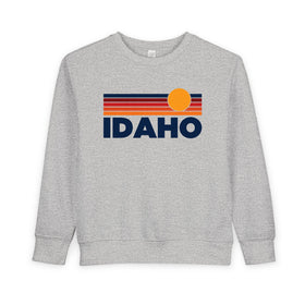 Idaho Toddler Sweatshirt - Retro Sun Idaho Toddler Crewneck Sweatshirt