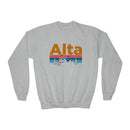 Alta, Utah Youth Sweatshirt - Unisex Kid's Alta Crewneck Sweatshirt-5