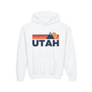 Utah Youth Hoodie Retro Mountain, Kids Pullover, Vintage Style Utah Sweatshirt-1