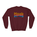 Moab, Utah Youth Sweatshirt - Unisex Kid's Moab Crewneck Sweatshirt-3