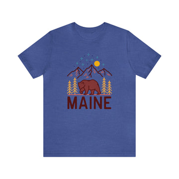 Buy heather-true-royal Maine T-Shirt - Retro Unisex Maine Shirt