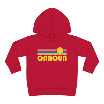 Buy vintage-red Cancun, Mexico Toddler Hoodie - Retro Sunrise Unisex Cancun Toddler Sweatshirt