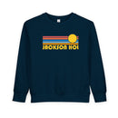 Jackson Hole, Wyoming Toddler Sweatshirt - Retro Sun Jackson Hole Toddler Crewneck Sweatshirt-4