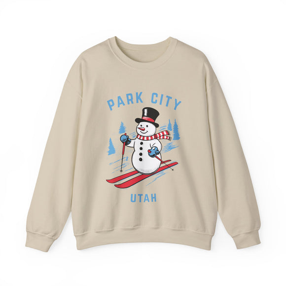 Park City, Utah Sweatshirt - Ski Snowman Graphic Crewneck