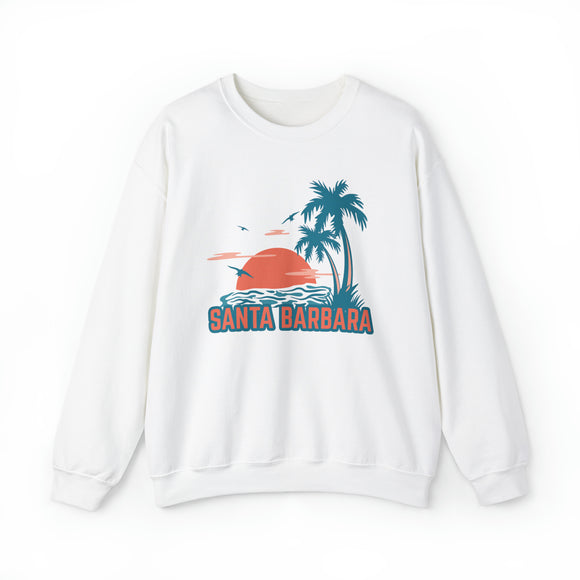 Santa Barbara, California Sweatshirt - Unisex Palm Tree Santa Barbara Sweatshirt