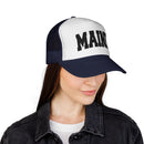 Maine Retro Collegiate Style Trucker Hat-25