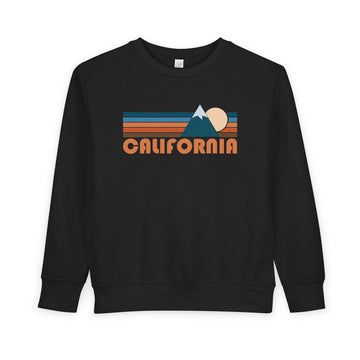 Buy black California Toddler Sweatshirt - Retro Mountain California Toddler Crewneck Sweatshirt