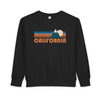 California Toddler Sweatshirt - Retro Mountain California Toddler Crewneck Sweatshirt