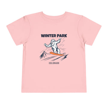 Buy pink Winter Park, Colorado Yeti Snowboard Toddler Tee