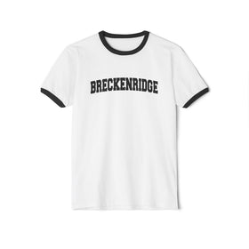 Buy white-black Breckenridge, Colorado Cotton Ringer Graphic Tee - Unisex Breckenridge T Shirt, Vintage Style Tee, Men's/Women's Tee