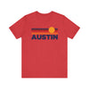 Austin, Texas T-Shirt Retro Sun Ombre Unisex Tee, Vintage Texas Tee, Mountain Sun Austin Tee, Texas Souvenir Shirt