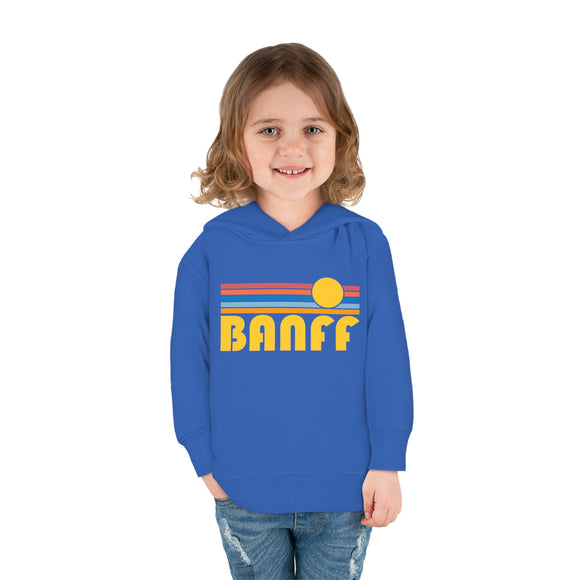 Banff, Canada Toddler Hoodie - Retro Sunrise Unisex Banff Toddler Sweatshirt