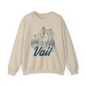 Vail, Colorado Sweatshirt - Mountain Illustration Graphic Crewneck