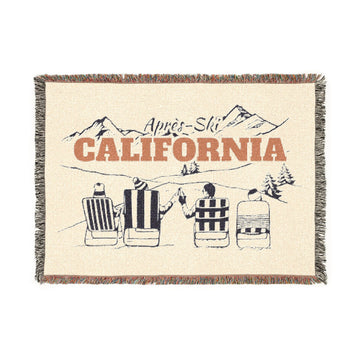 California Ski Town Throw Blanket | Mountain Woven Blanket
