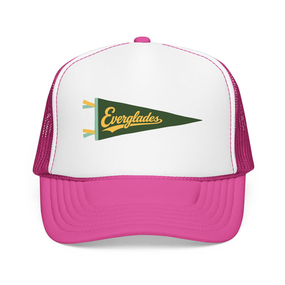 Everglades National Park Pennant Trucker Hat — Vintage Foam Mesh Cap