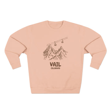 Buy pale-pink Premium Vail, Colorado Gondola Ski Mountain Sweatshirt