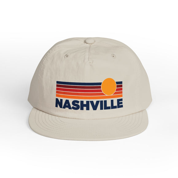 Nashville, Tennessee retro sunset Surf Cap | vintage striped sun state hat