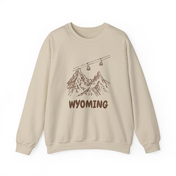 Wyoming Mountain Gondola Sweatshirt, Travel Graphic