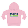 Maine Toddler Hoodie - Retro Trees Unisex Maine Toddler Sweatshirt