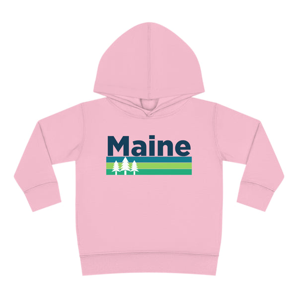 Maine Toddler Hoodie - Retro Trees Unisex Maine Toddler Sweatshirt