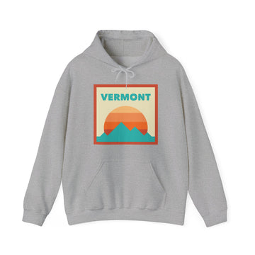 Vermont Mountain Sun Hoodie - Unisex Vermont Hooded Sweatshirt, Vermont Travel Sweatshirt, Vermont Sunset