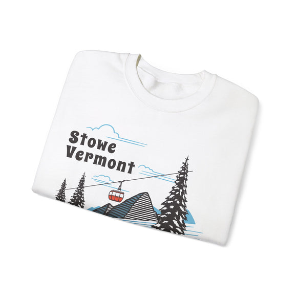 Stowe, Vermont Sweatshirt - Unisex Retro Ski Mountain Gondola Stowe Sweatshirt