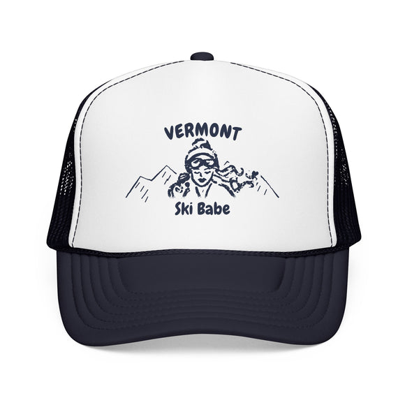 Vermont Ski Babe Trucker Hat — Foam Mesh Cap