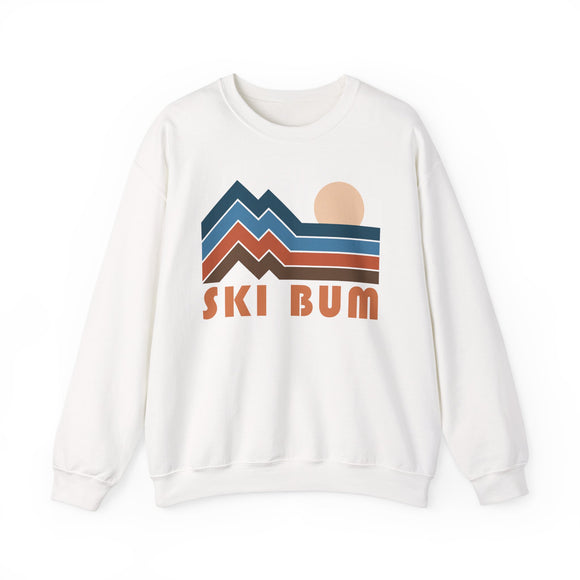 Ski Bum Sweatshirt Retro Mountains, Ski Bum Unisex Graphic Crewneck
