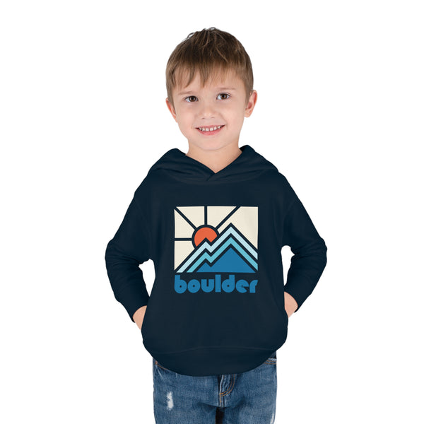 Boulder, Colorado Toddler Hoodie - Minimal Style Unisex Boulder Toddler Sweatshirt