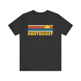 Buy dark-grey-heather Nantucket Retro Sunset Unisex Tee - Perfect Summer Vibe
