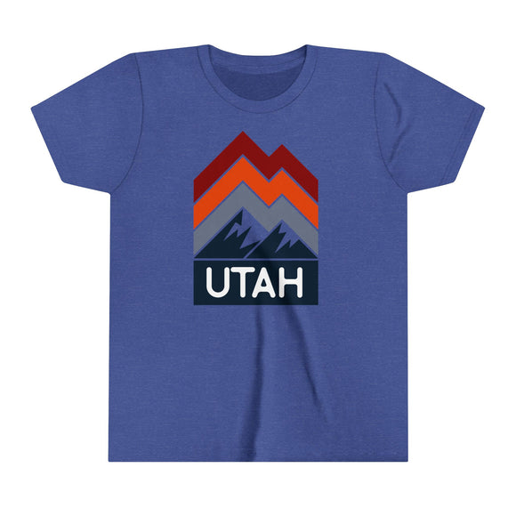 Utah Youth Shirt - Retro Mountain Utah Kid's T-Shirt