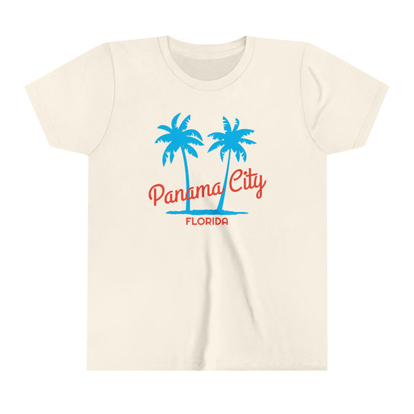 Panama City Beach, Florida Youth Shirt - Retro Palm Tree Panama City Beach Kid's T-Shirt